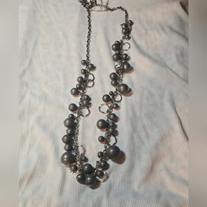 Elegant Silver Beaded Necklace